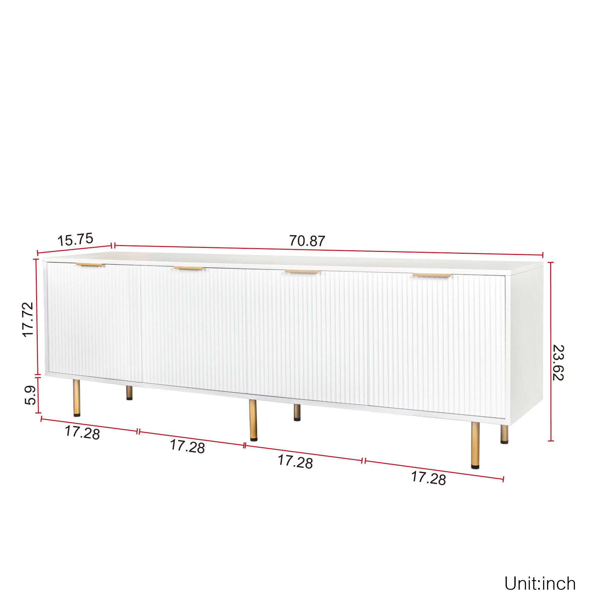 Modern Warm White TV Cabinet