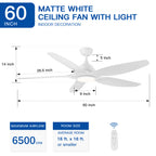 Modern 60 In Integrated LED Ceiling Fan Lighting