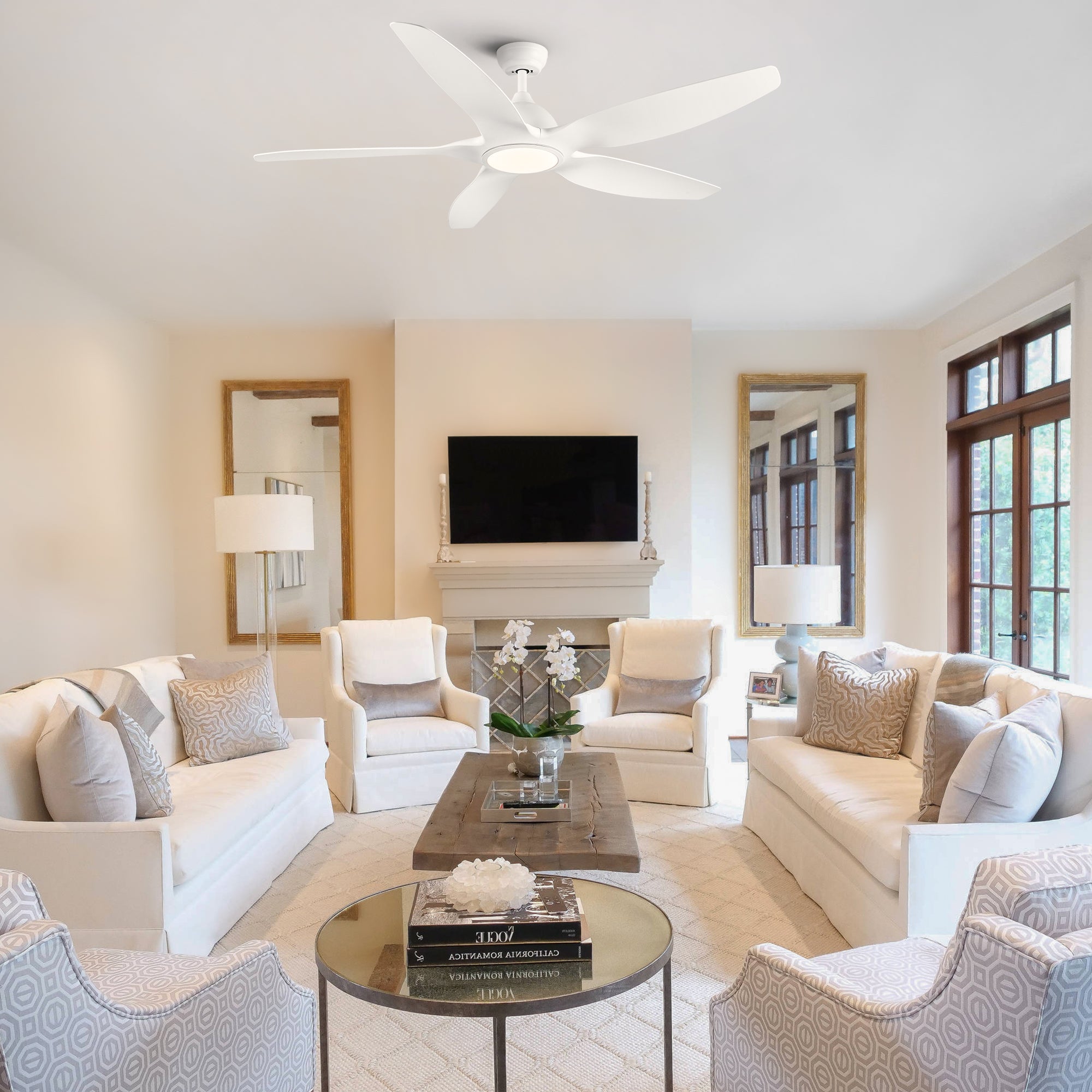 Modern 60 In Integrated LED Ceiling Fan Lighting