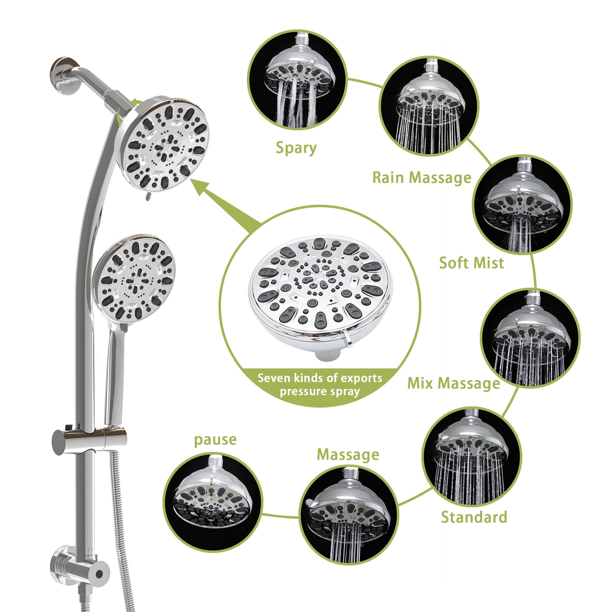 Multi Function Dual Shower Head - Shower System