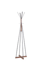 Reclaimed Wood and Metal Freestanding Coat Rack with Hooks