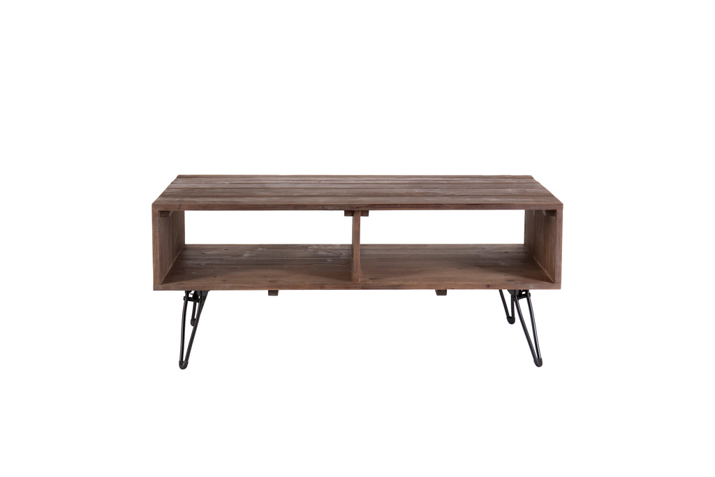 Reclaimed Wood Cocktail Table with Open Storage