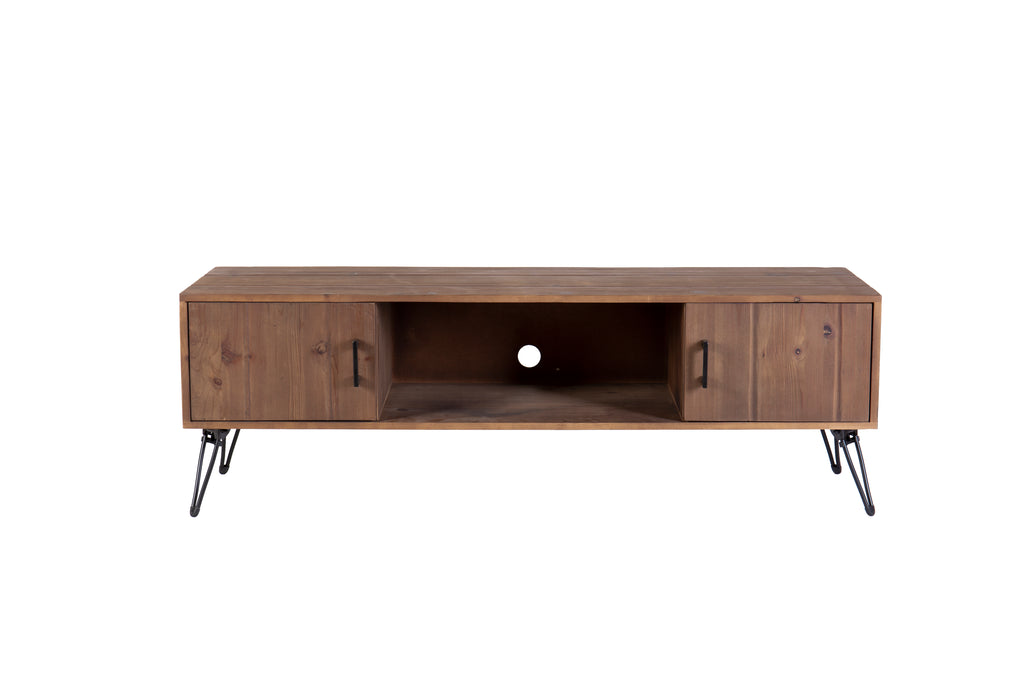 Industrial Style Reclaimed Wood Media TV Stand