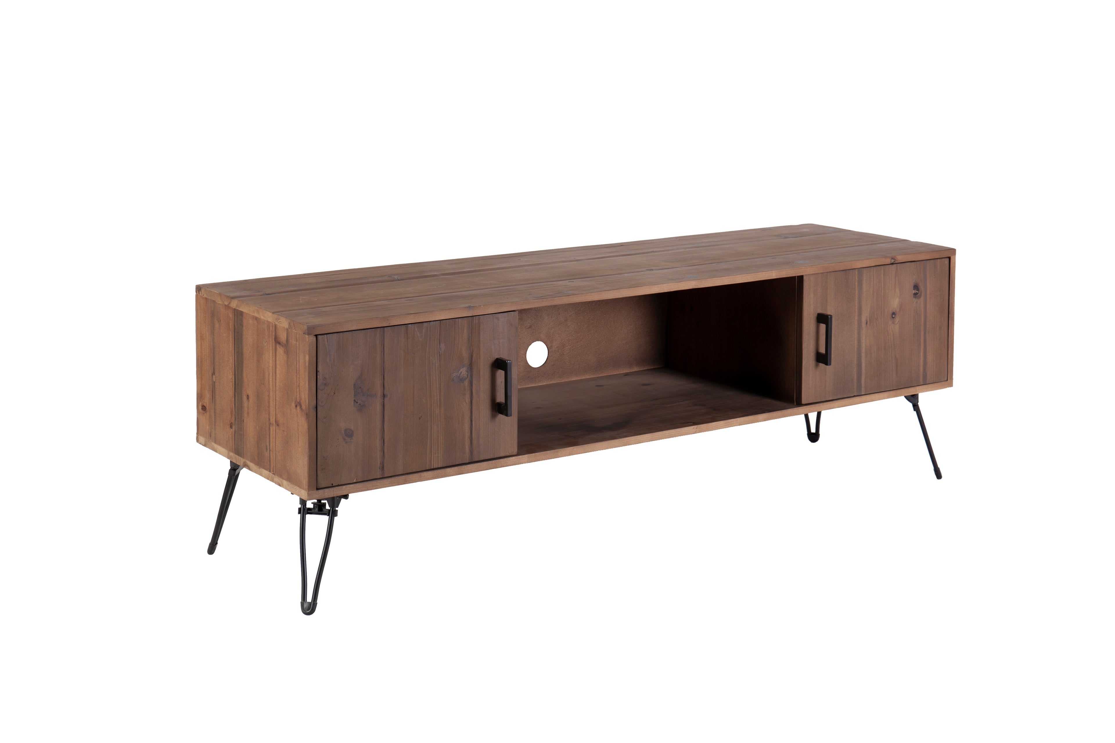 Industrial Style Reclaimed Wood Media TV Stand