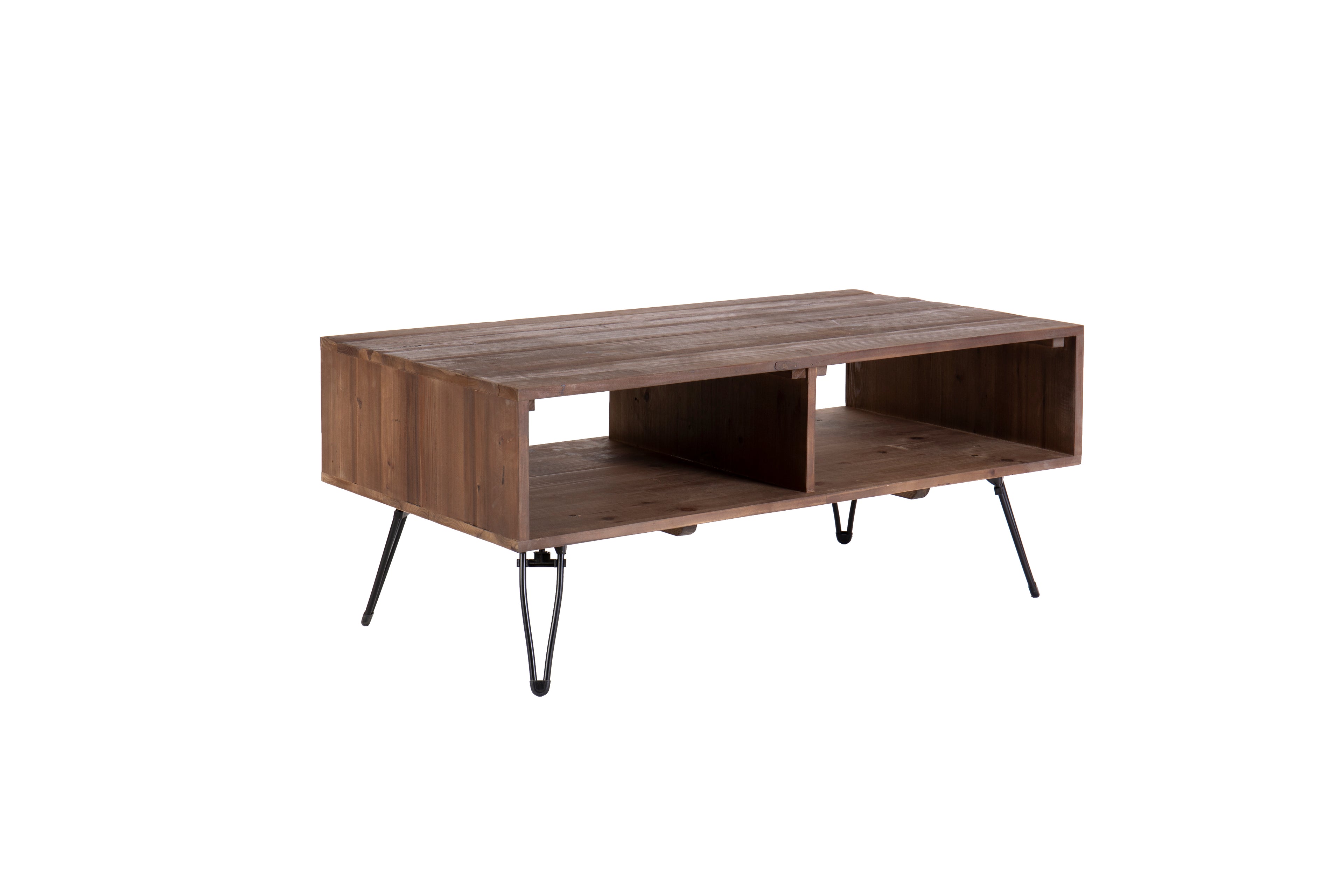 Reclaimed Wood Cocktail Table with Open Storage