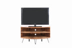 Fan Shape Reclaimed Wood Corner Media Table