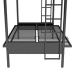 Twin Over Full Metal Bunk Bed, Multi-Function, Black