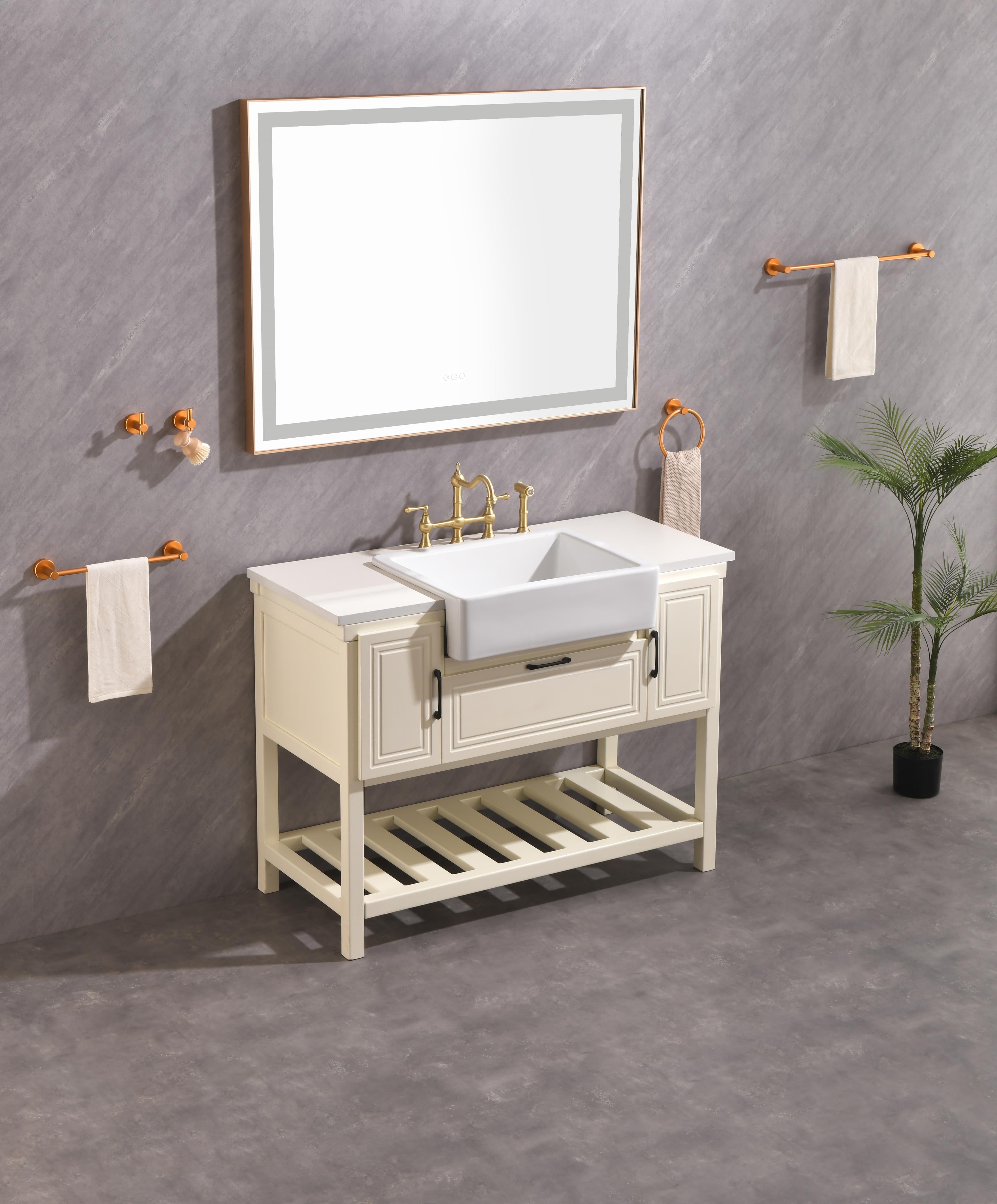 48" x 36" LED Lighted Bathroom Wall Mounted Mirror