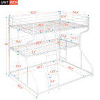 Full XL over Twin XL over Queen Size Triple Bunk Bed