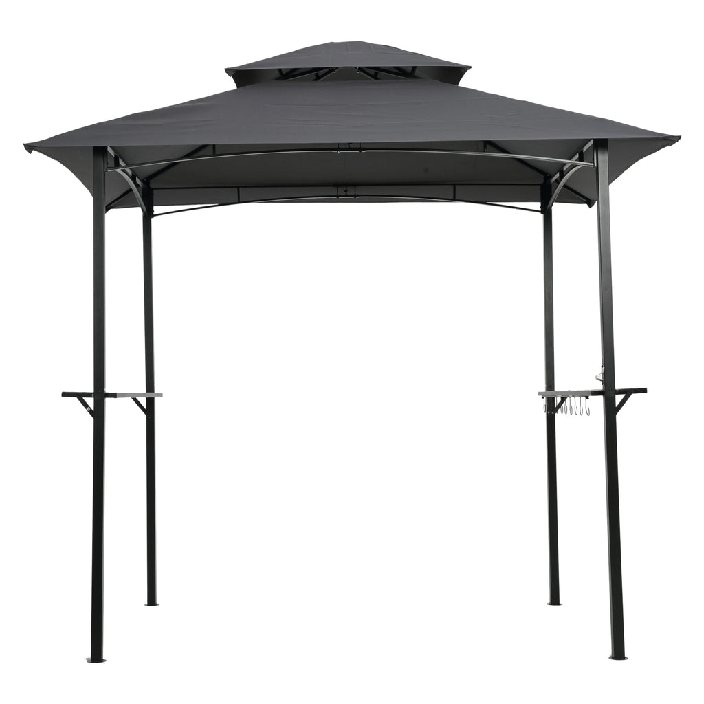 8x5Ft Grill Gazebo Replacement Canopy, Double Tiered BBQ Tent Roof Top Cover