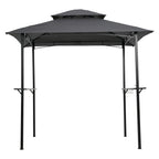 8x5Ft Grill Gazebo Replacement Canopy, Double Tiered BBQ Tent Roof Top Cover