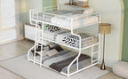 Full XL over Twin XL over Queen Size Triple Bunk Bed