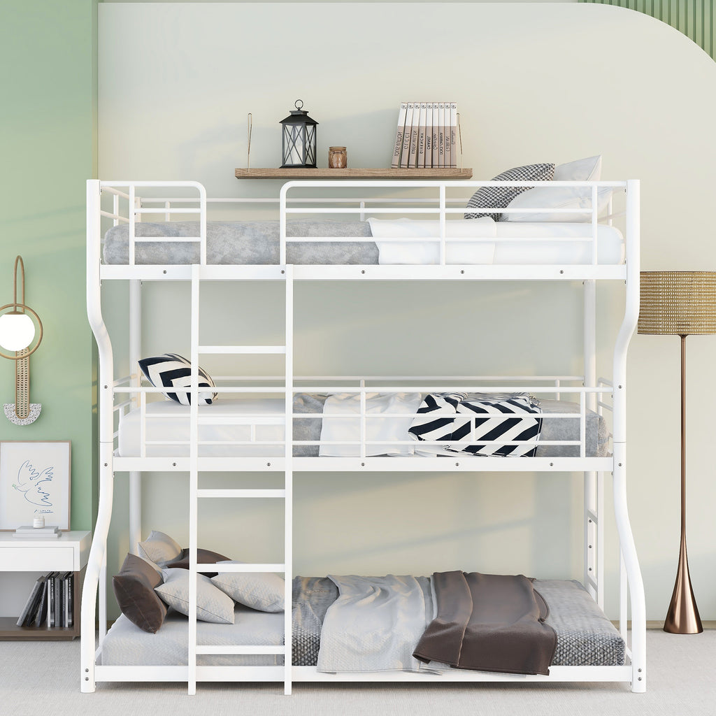 Full XL over Twin XL over Queen Size Triple Bunk Bed