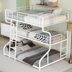 Full XL over Twin XL over Queen Size Triple Bunk Bed