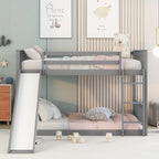 Full Over Full Bunk Bed with Slide and Ladder