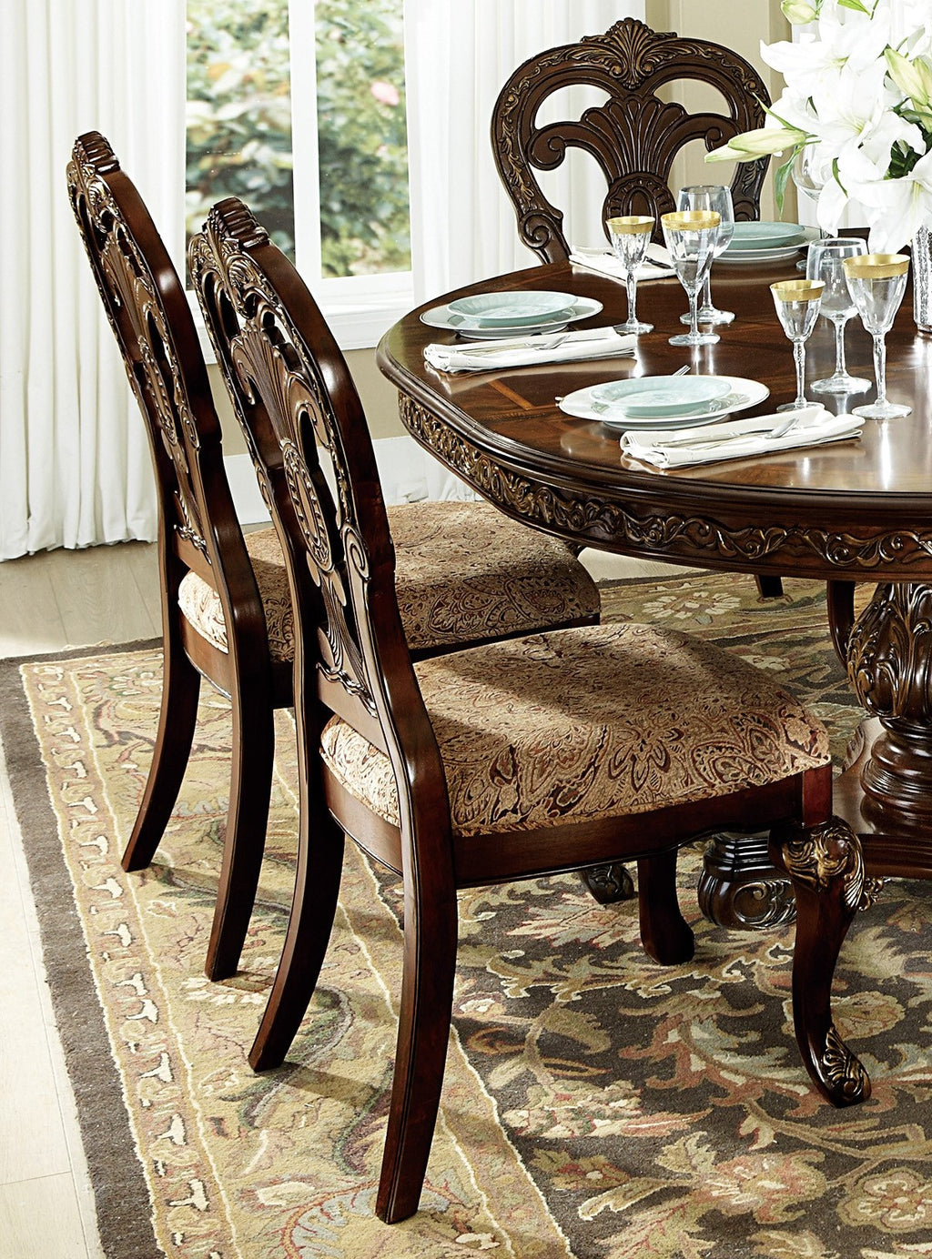 Elegant Style Beautiful Side Chairs 2pc Set