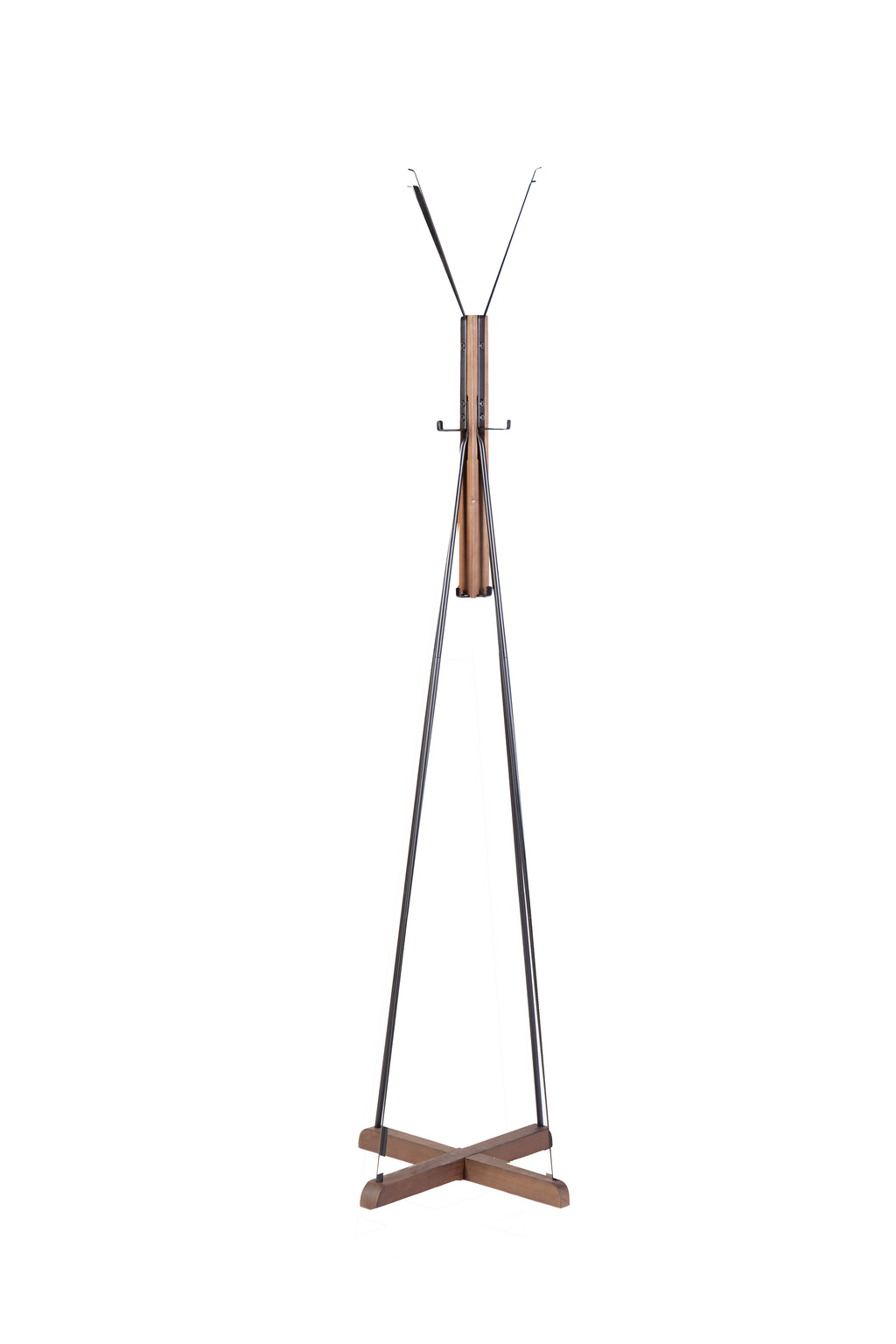 Reclaimed Wood and Metal Freestanding Coat Rack with Hooks