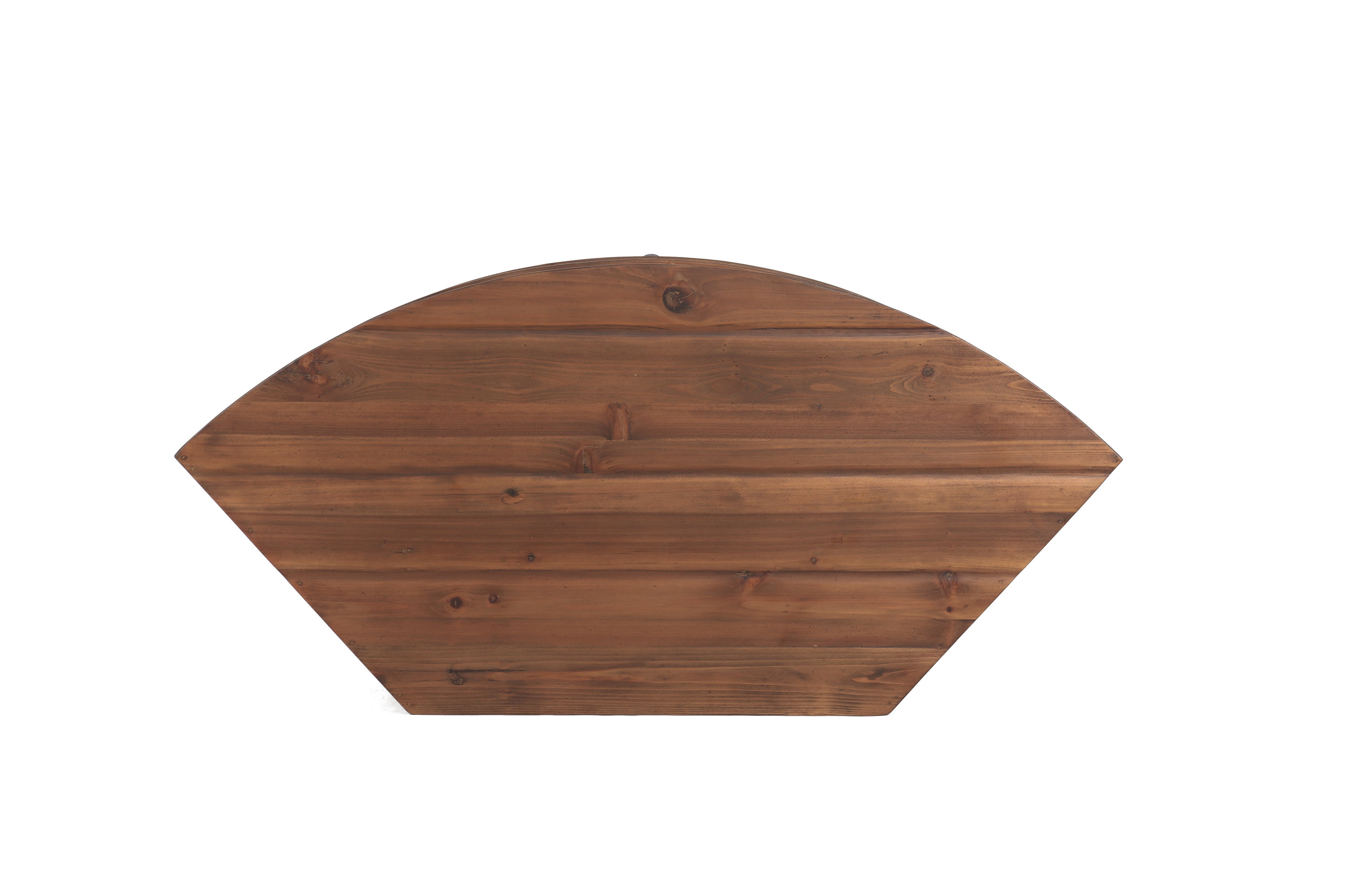 Fan Shape Reclaimed Wood Corner Media Table