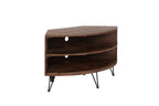 Fan Shape Reclaimed Wood Corner Media Table