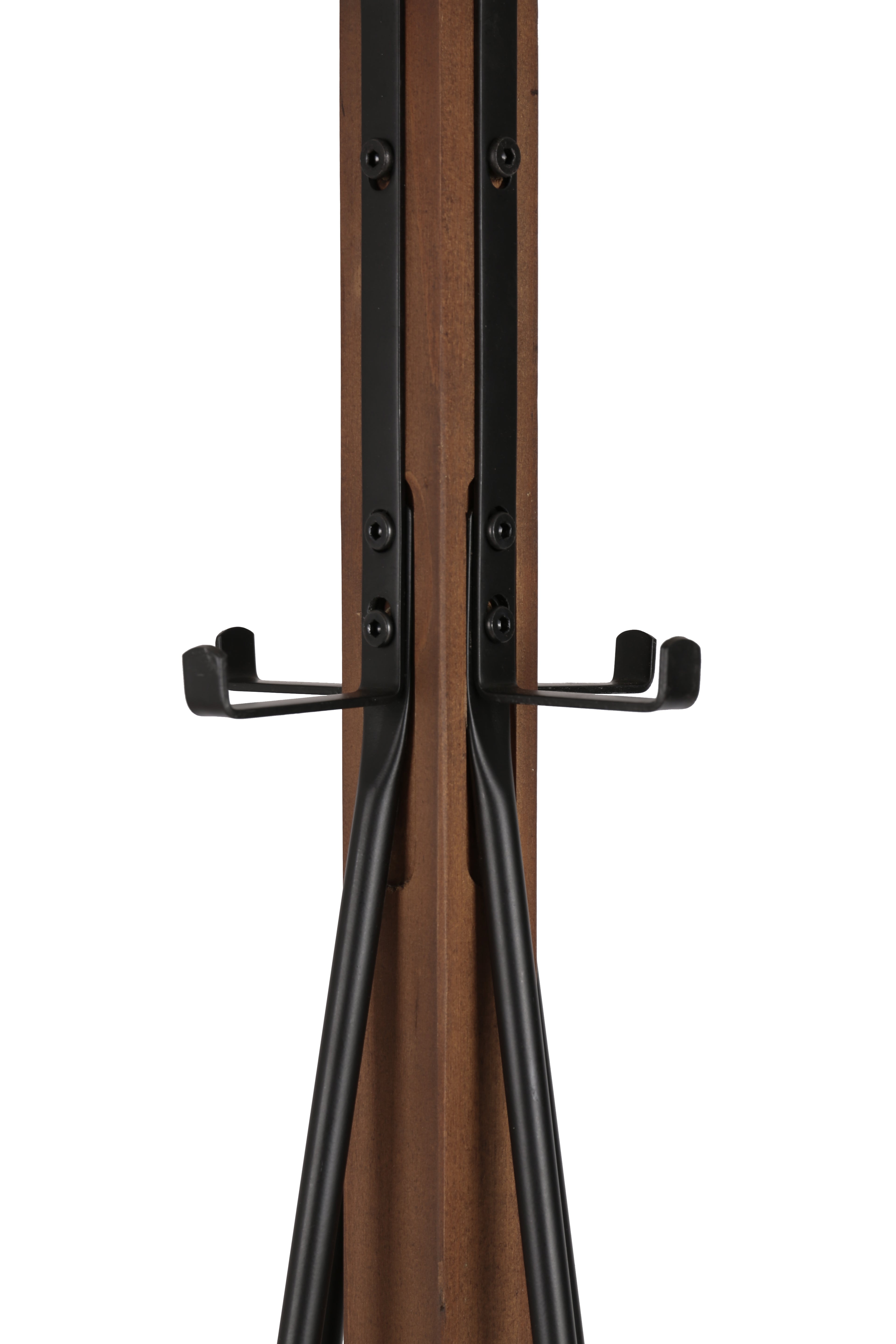 Reclaimed Wood and Metal Freestanding Coat Rack with Hooks