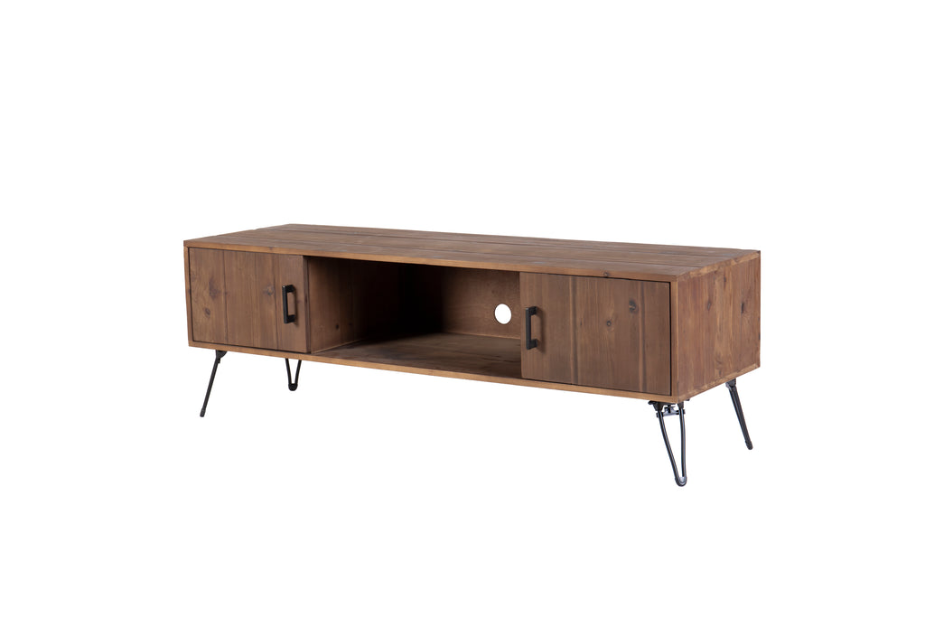 Industrial Style Reclaimed Wood Media TV Stand
