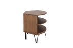 Fan Shape Reclaimed Wood Corner Media Table