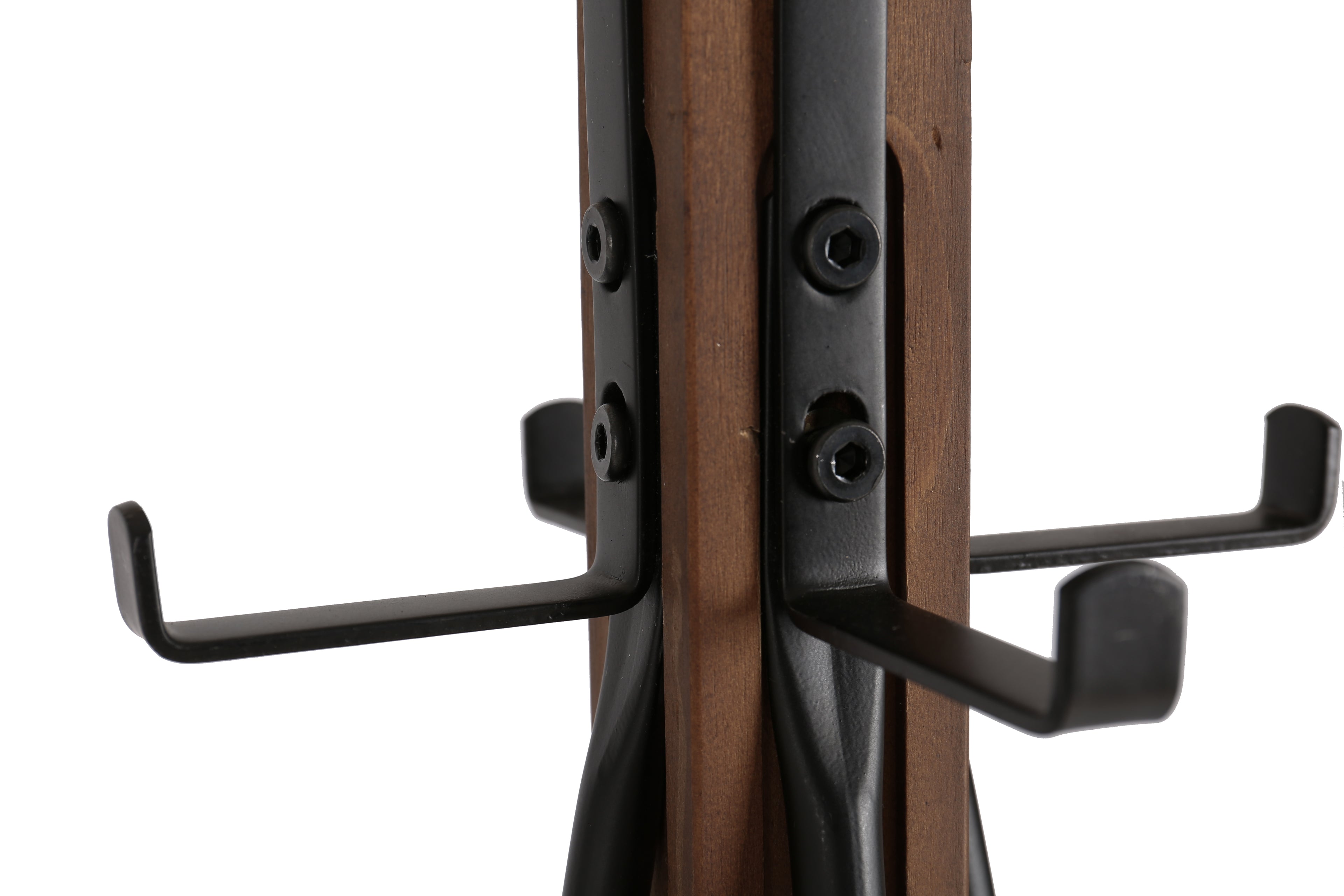 Reclaimed Wood and Metal Freestanding Coat Rack with Hooks