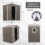6ft x 5ft Outdoor Metal Storage Shed
