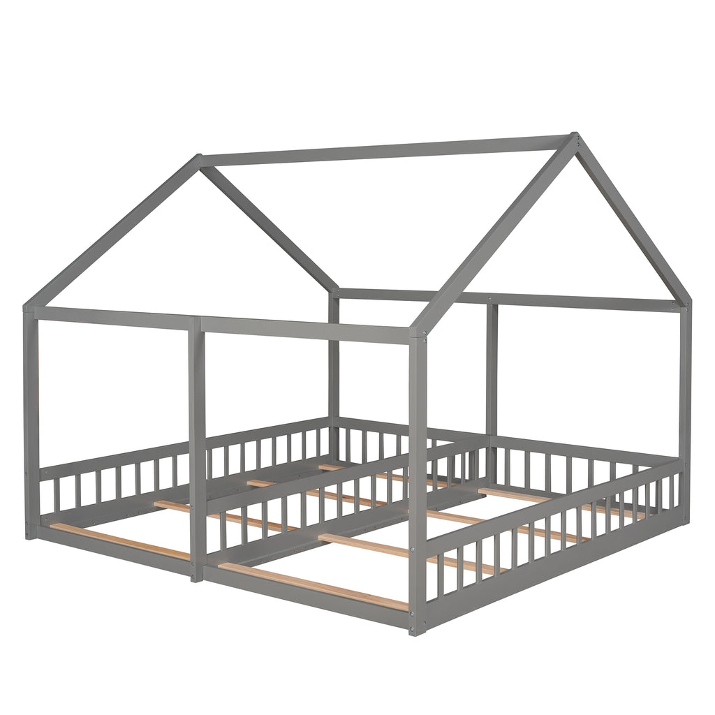 Twin Size House Platform Beds - Two Shared Beds