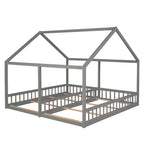 Twin Size House Platform Beds - Two Shared Beds