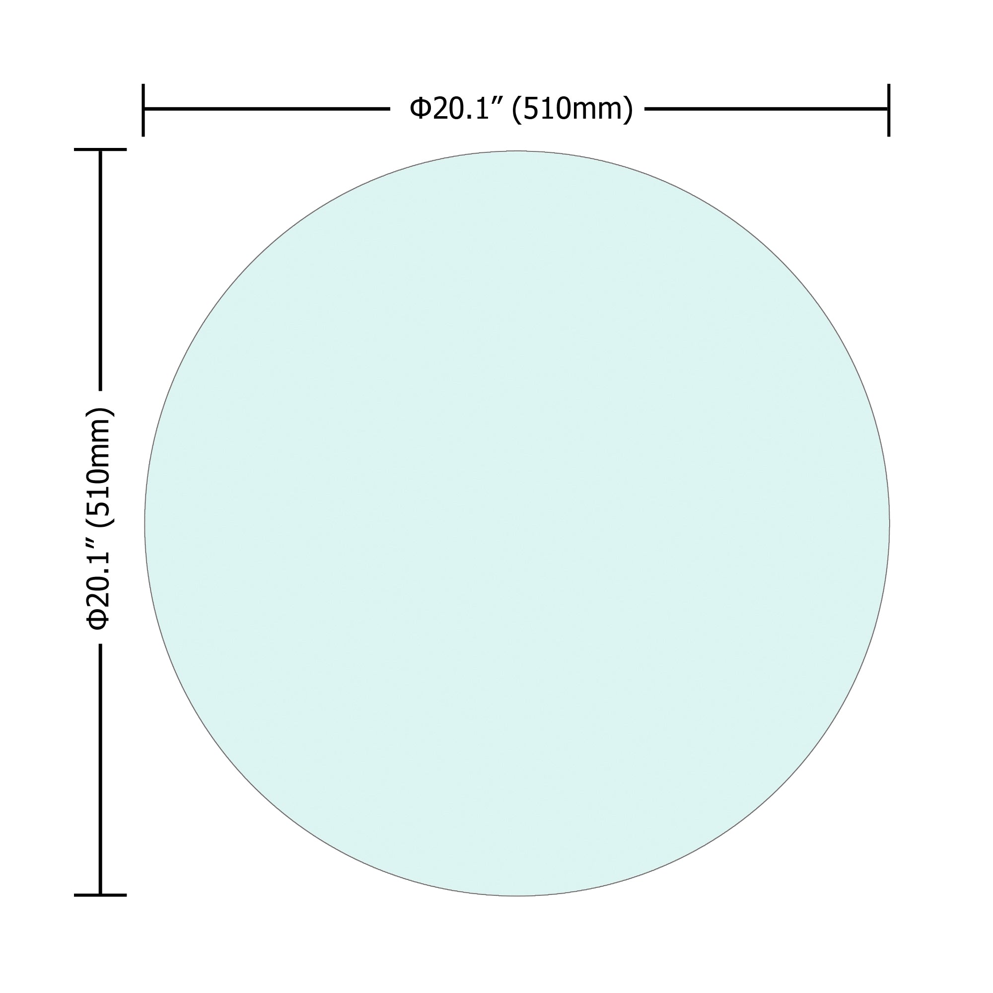 20 Inch Round Tempered Glass Table Top