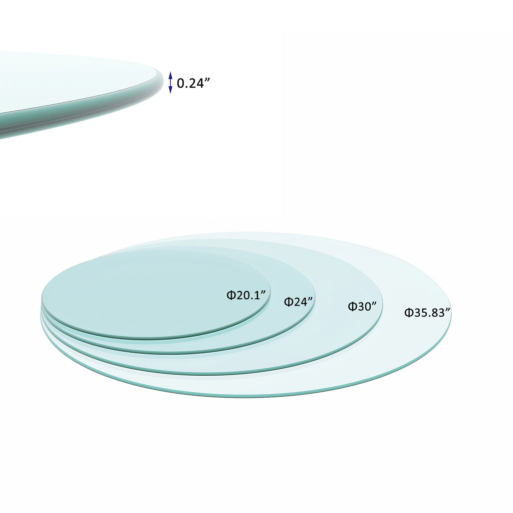 20 Inch Round Tempered Glass Table Top