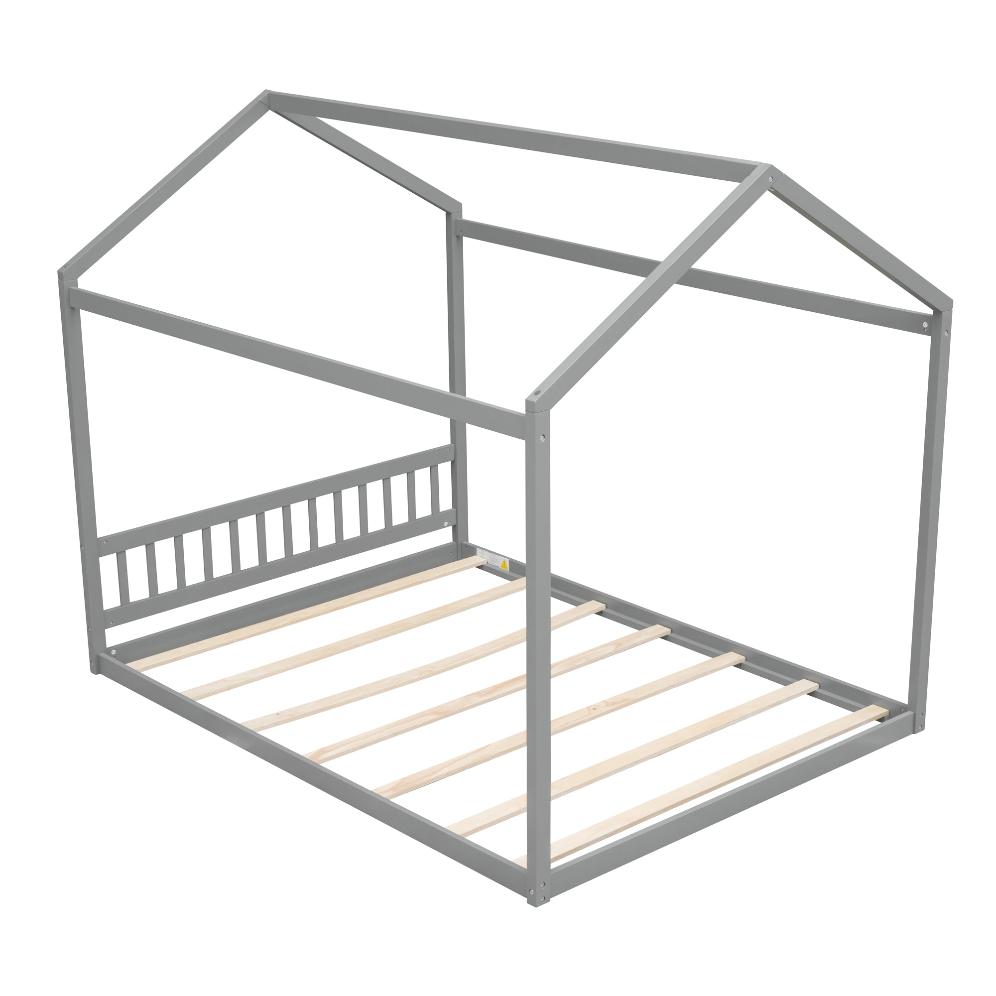 Queen Size Wooden House Bed with Headboard