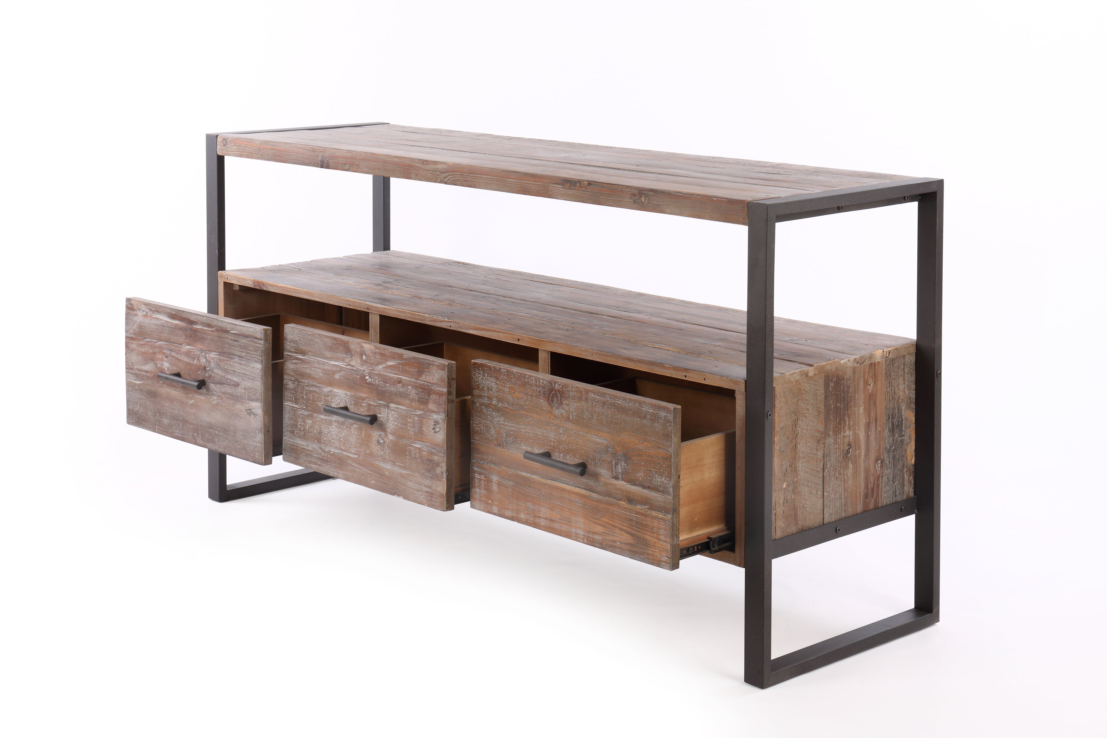 60 Inch Reclaimed Wood Media TV Console Table