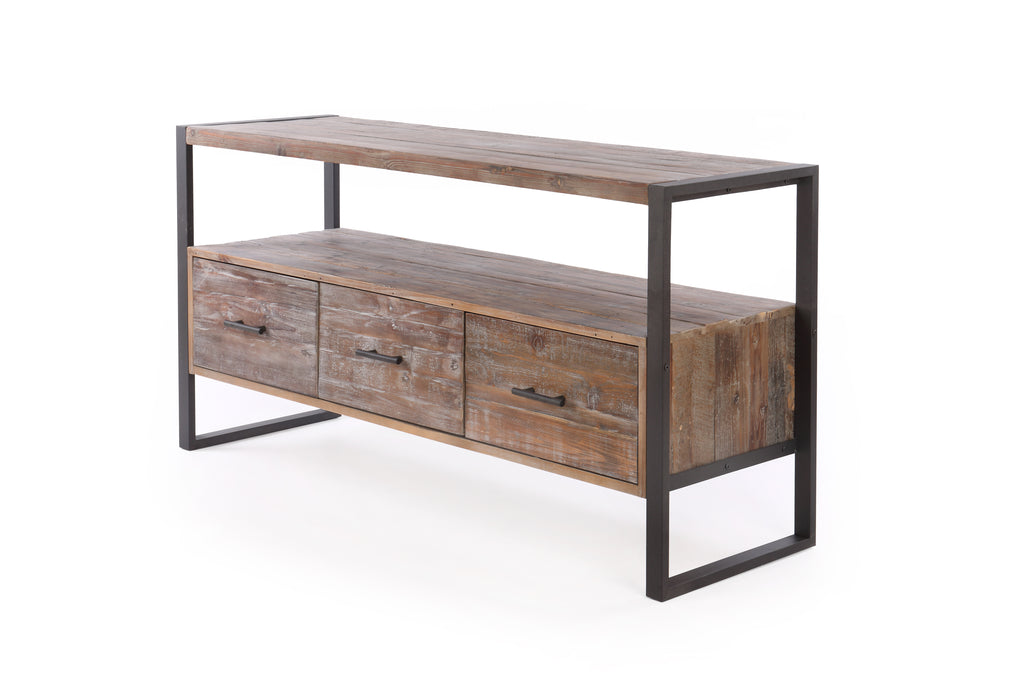 60 Inch Reclaimed Wood Media TV Console Table