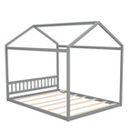 Queen Size Wooden House Bed with Headboard