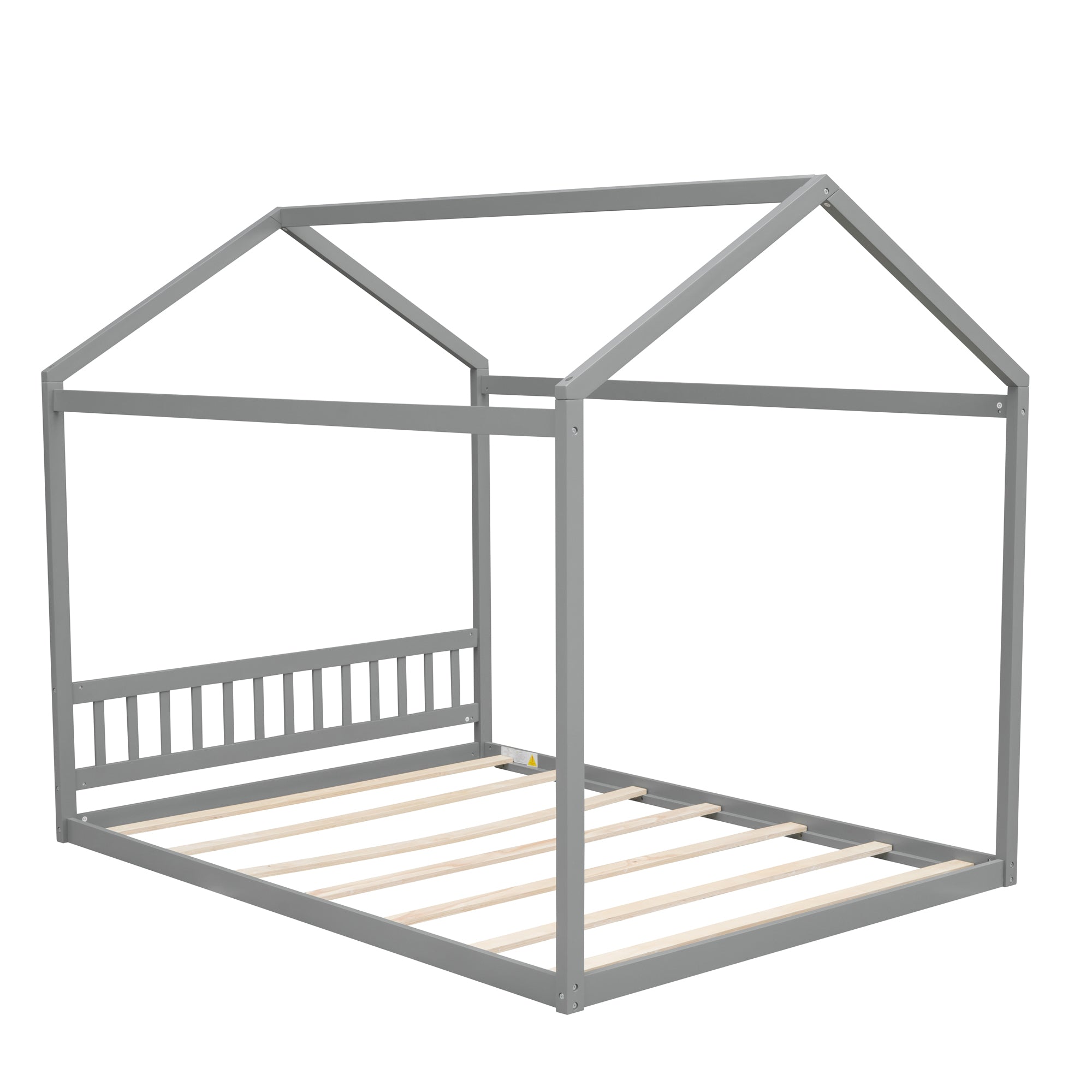 Queen Size Wooden House Bed with Headboard