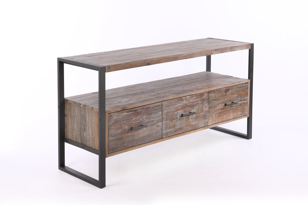 60 Inch Reclaimed Wood Media TV Console Table