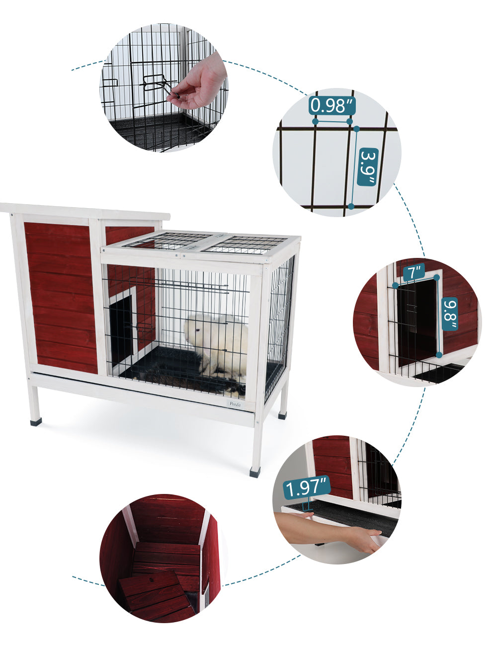 Two-Tier Wooden Indoor/Outdoor Rabbit Cage