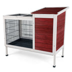 Two-Tier Wooden Indoor/Outdoor Rabbit Cage