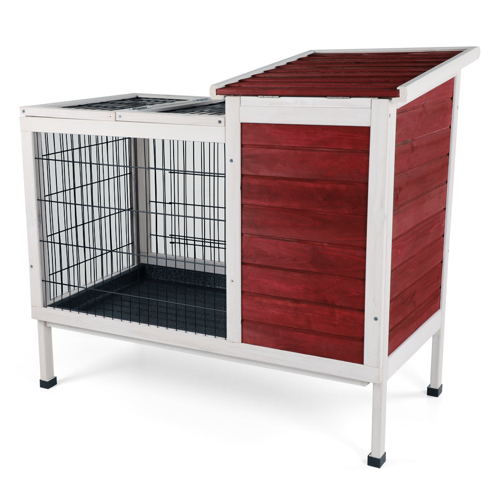 Two-Tier Wooden Indoor/Outdoor Rabbit Cage