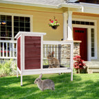 Two-Tier Wooden Indoor/Outdoor Rabbit Cage