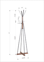 Reclaimed Wood and Metal Freestanding Coat Rack with Hooks