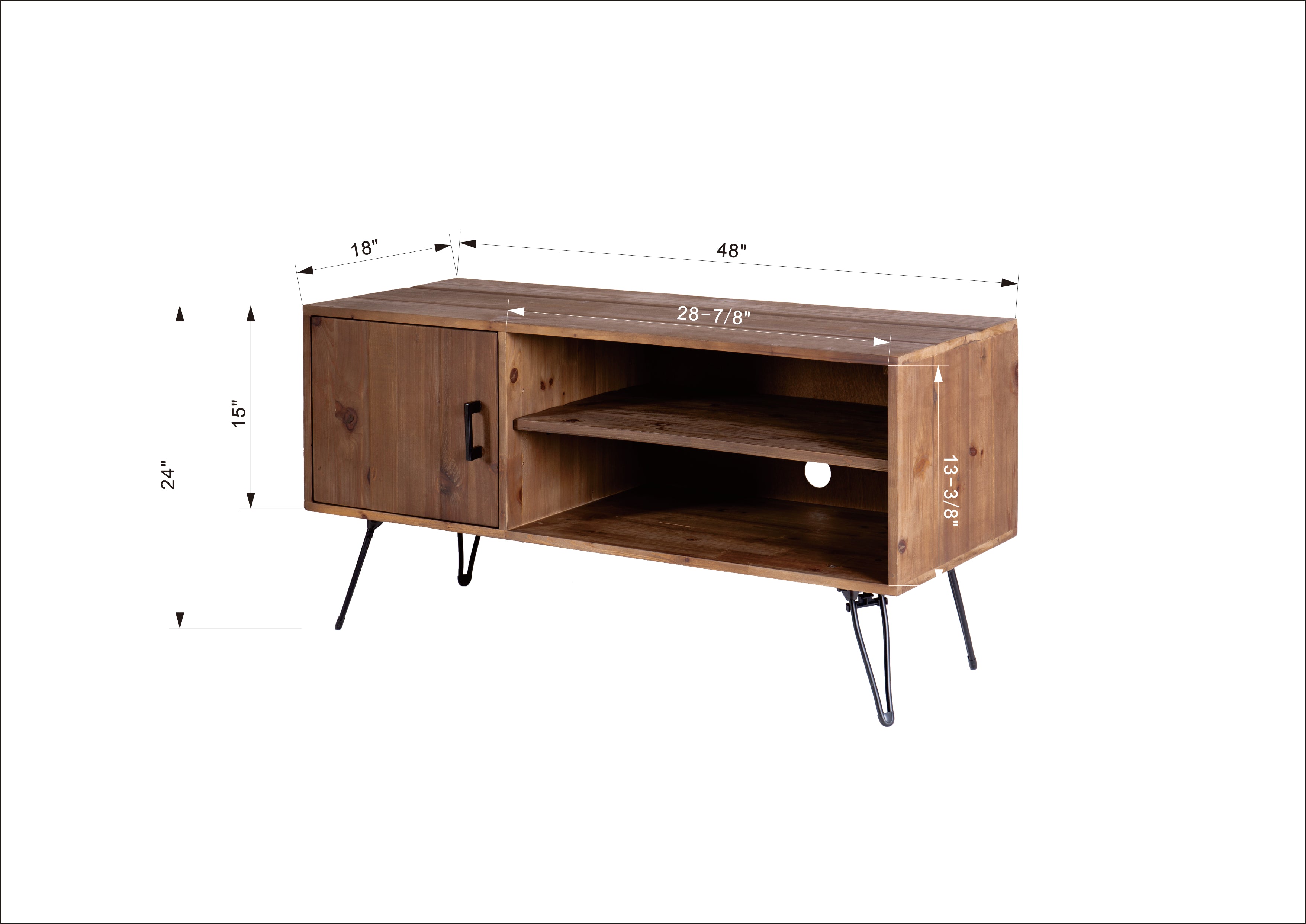 Simple, Modern, Vintage Reclaimed Wood TV Stand Media Table