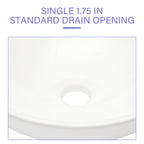 16"x16" White Ceramic C Vessel Bathroom Sink