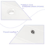 21"x16" White Ceramic Rectangular Wall Mounted Bathroom Sink