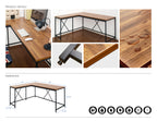 Olympus Wood and Metal Corner Desk in Acacia