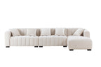 L-Shape Sectional Sofa with Deep Tufted Velvet Upholstered Right Chaise
