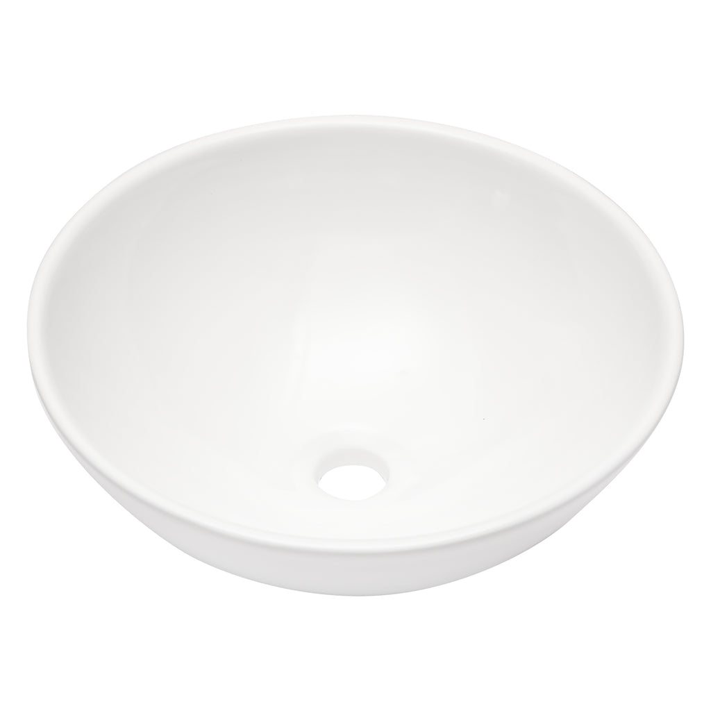16"x16" White Ceramic C Vessel Bathroom Sink