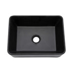 16"x12" Black Ceramic Rectangular Vessel Bathroom Sink